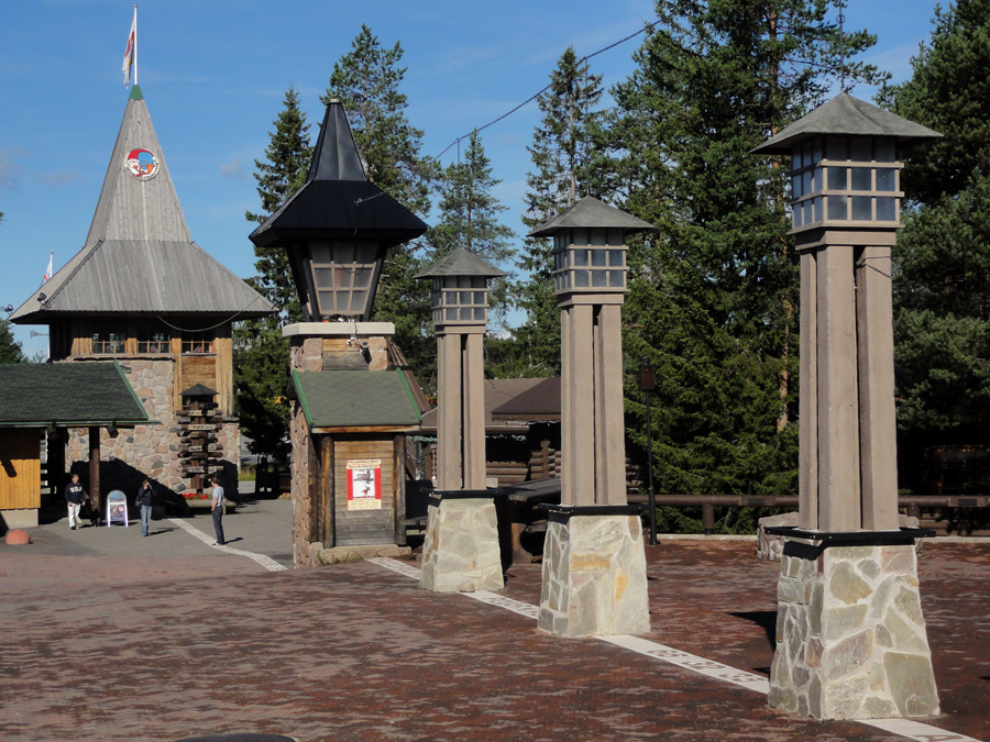 Santa Claus Village During The Summer And The Arctic Circle Line